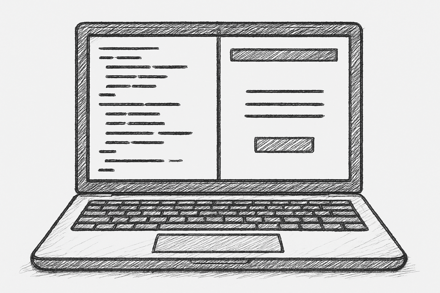 Laptop illustration representing custom website design and development